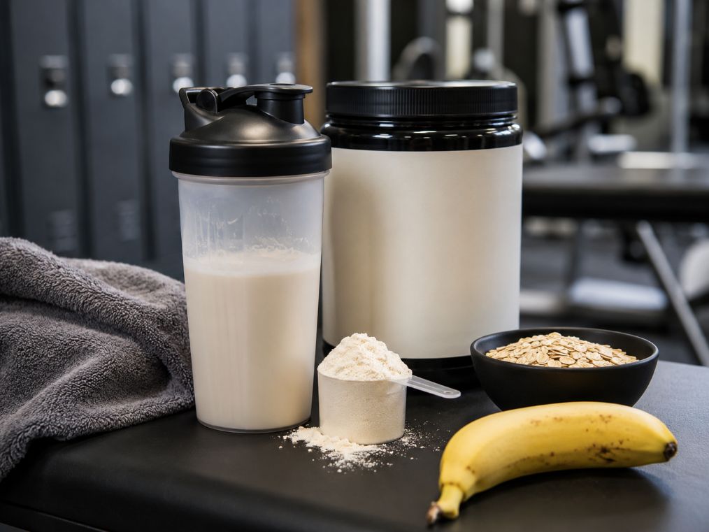 Whey protein shake and foods