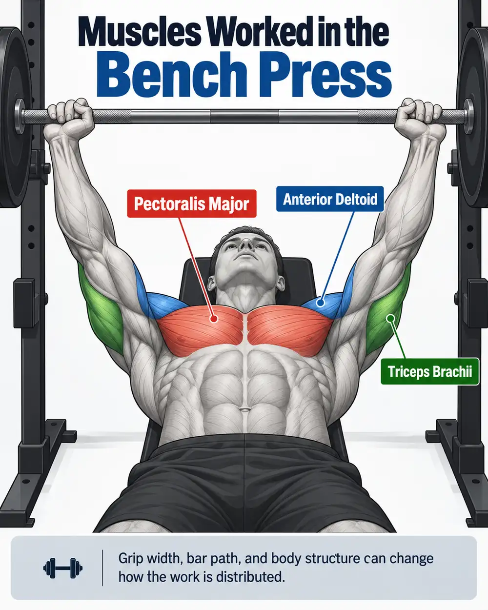 Muscles worked during the bench press
