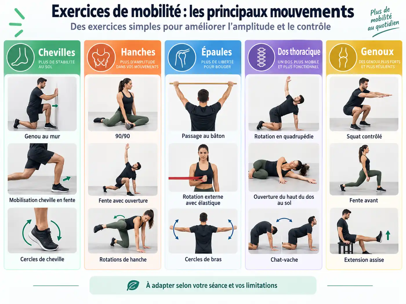 Les principaux exercices de mobilité