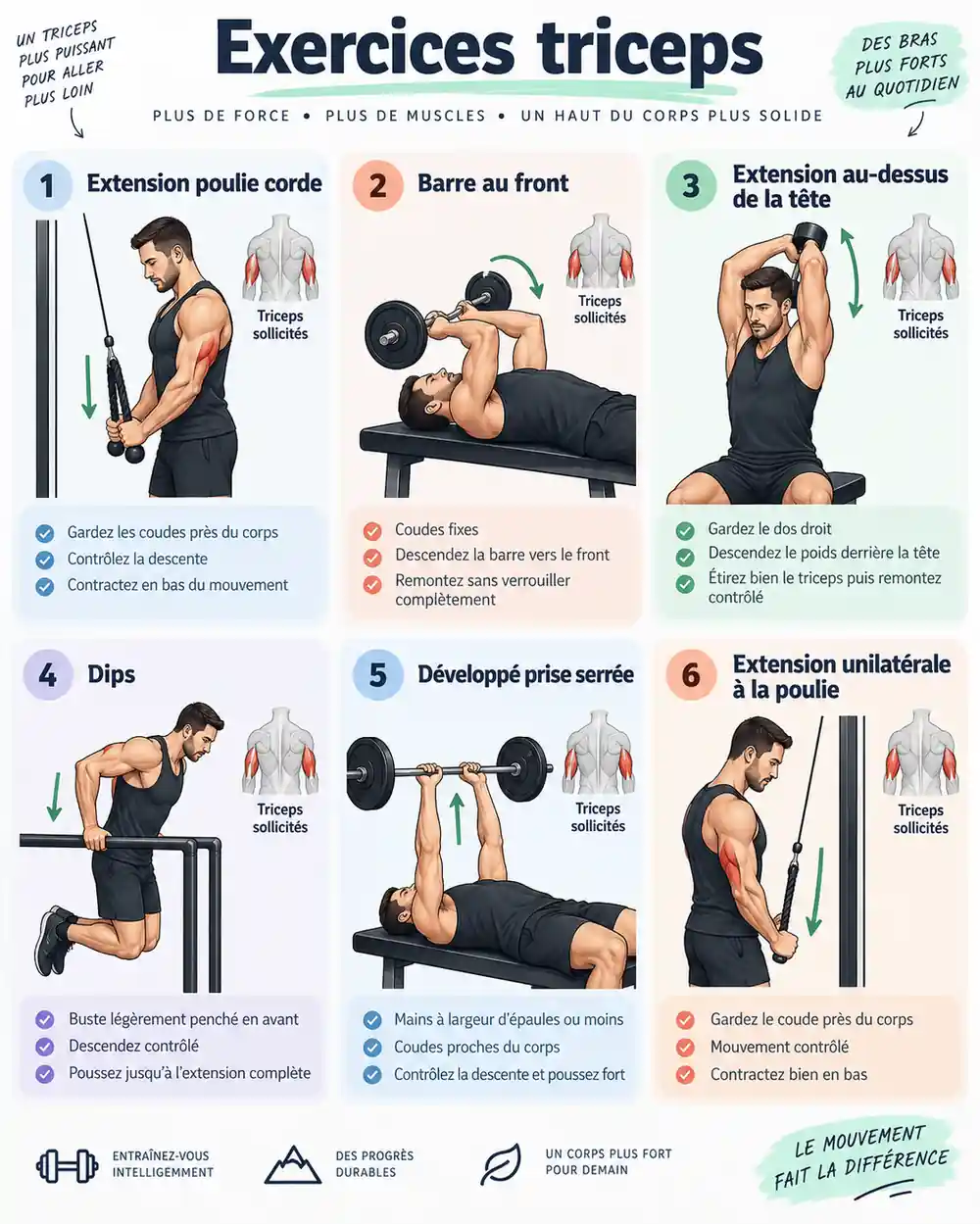 exercices pour muscler les triceps