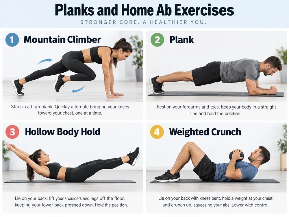 core stability exercises for the abs at home