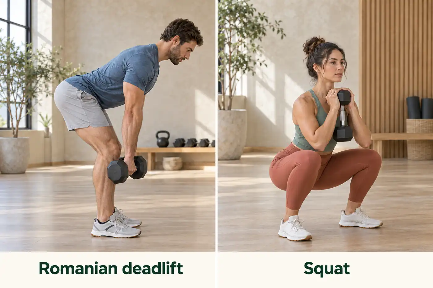 Romanian deadlift and squat