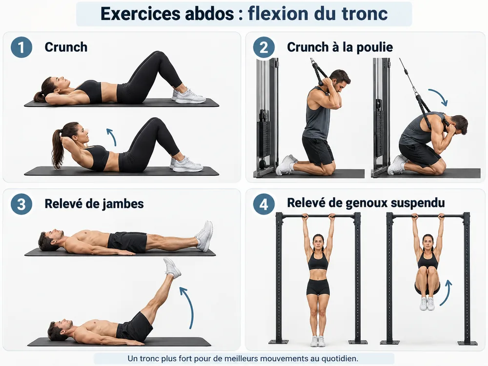 exercices abdos flexion du tronc