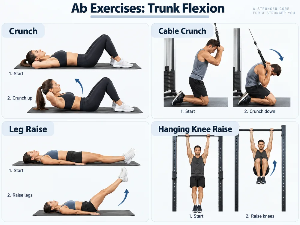 ab exercises involving trunk flexion